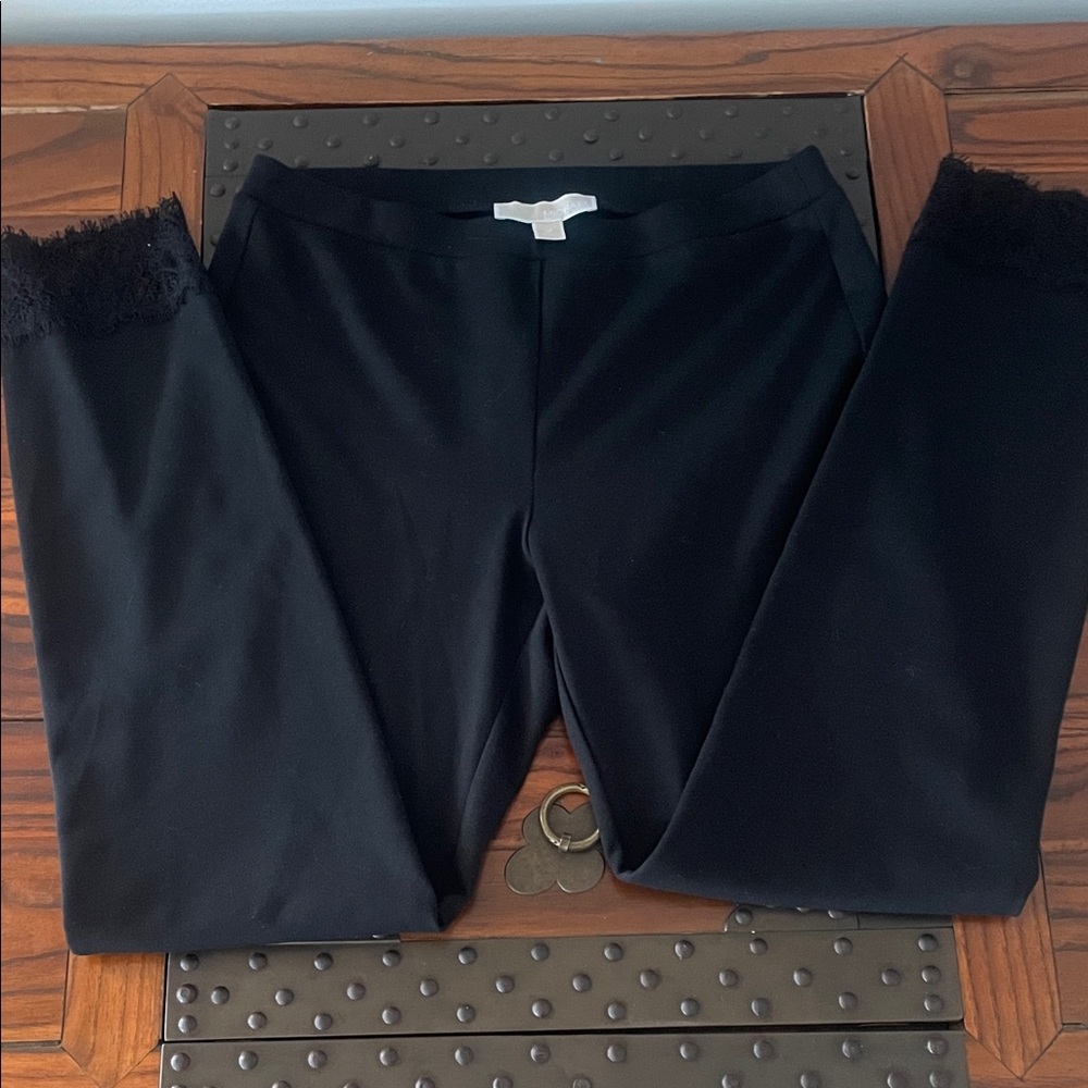 Michael Kors Black Lace Trim Leggings